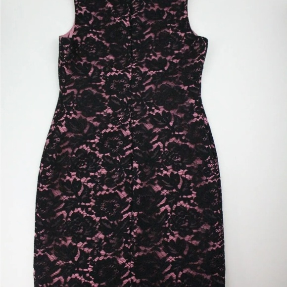 Tommy Hilfiger Black Pink Floral Crepe Sheath‎ Sleeveless Dress Size 8 - Picture 5 of 14